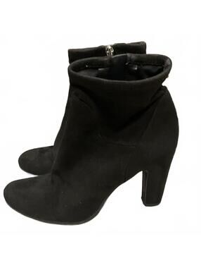 Sam Edelman Womens Black Stretchy ZIP Up Heel Boots Size 7.5